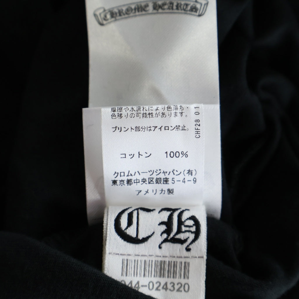 CHROME HEARTS(クロムハーツ) FLRL CRS HORSESHOE L/S 袖フローラルプリント クルーネック長袖Tシャツカットソー ブラック /イエロー