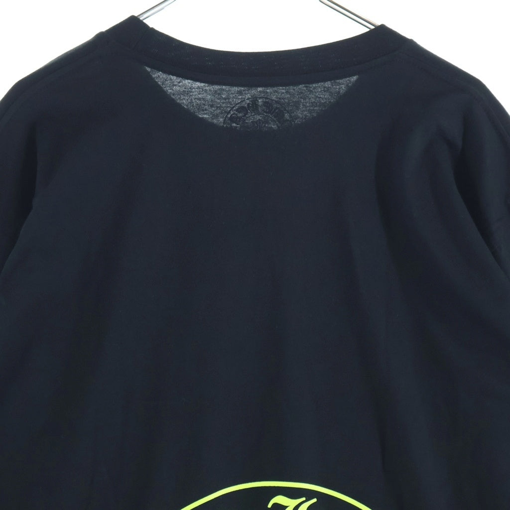 CHROME HEARTS(クロムハーツ) FLRL CRS HORSESHOE L/S 袖フローラルプリント クルーネック長袖Tシャツカットソー ブラック /イエロー