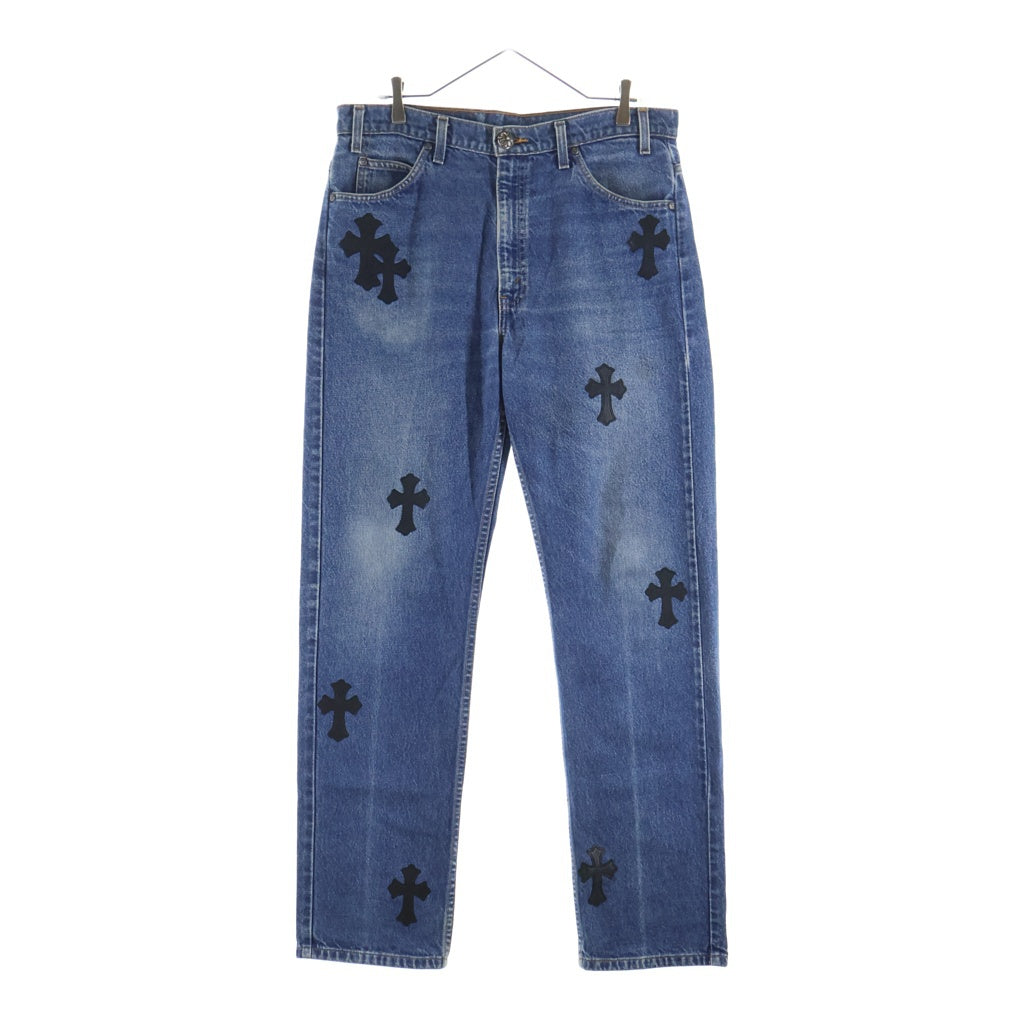 CHROME HEARTS(クロムハーツ) U VNTG JEAN BLU/ORNG TAB クロスパッチ付きウォッシュド505デニムパンツ