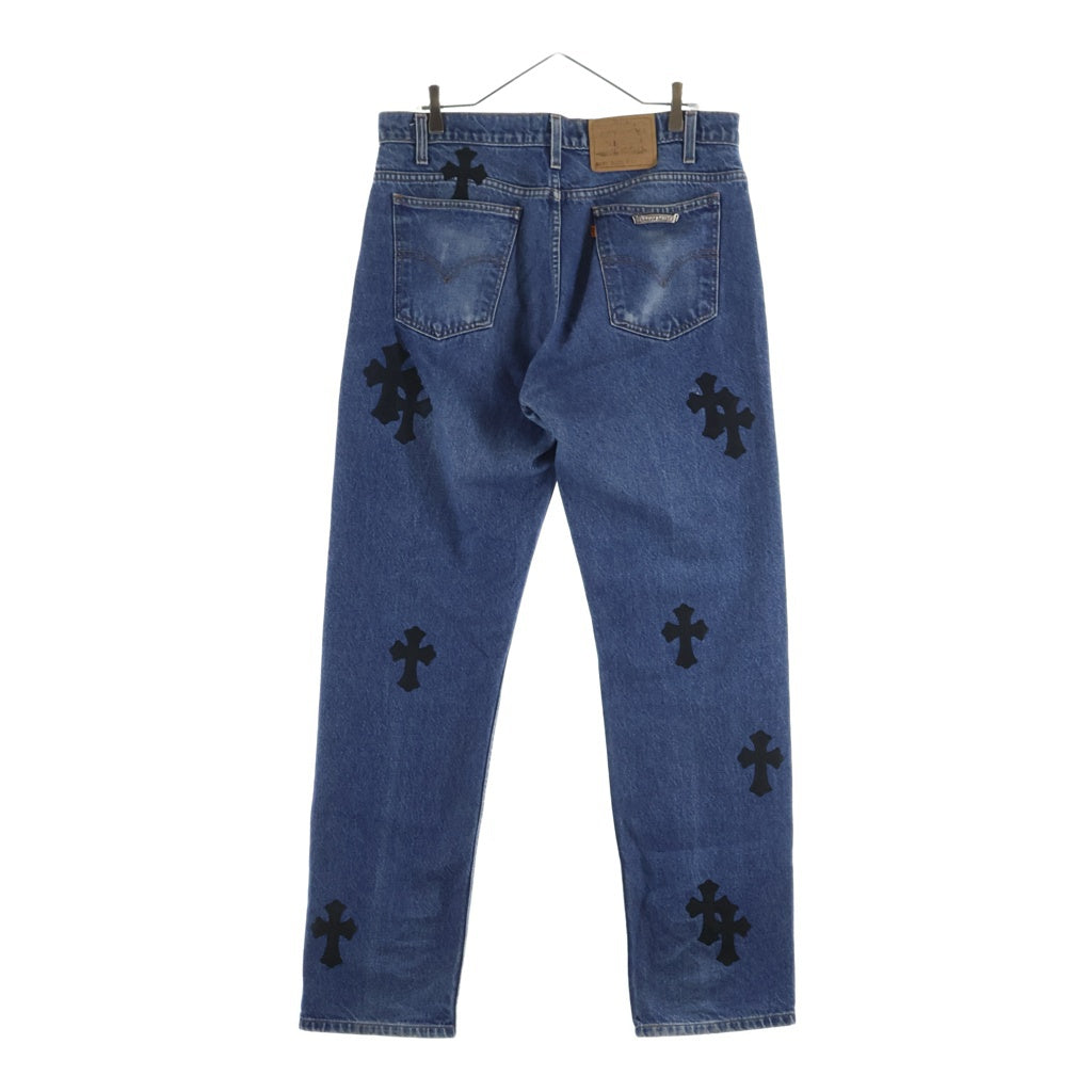 CHROME HEARTS(クロムハーツ) U VNTG JEAN BLU/ORNG TAB クロスパッチ付きウォッシュド505デニムパンツ