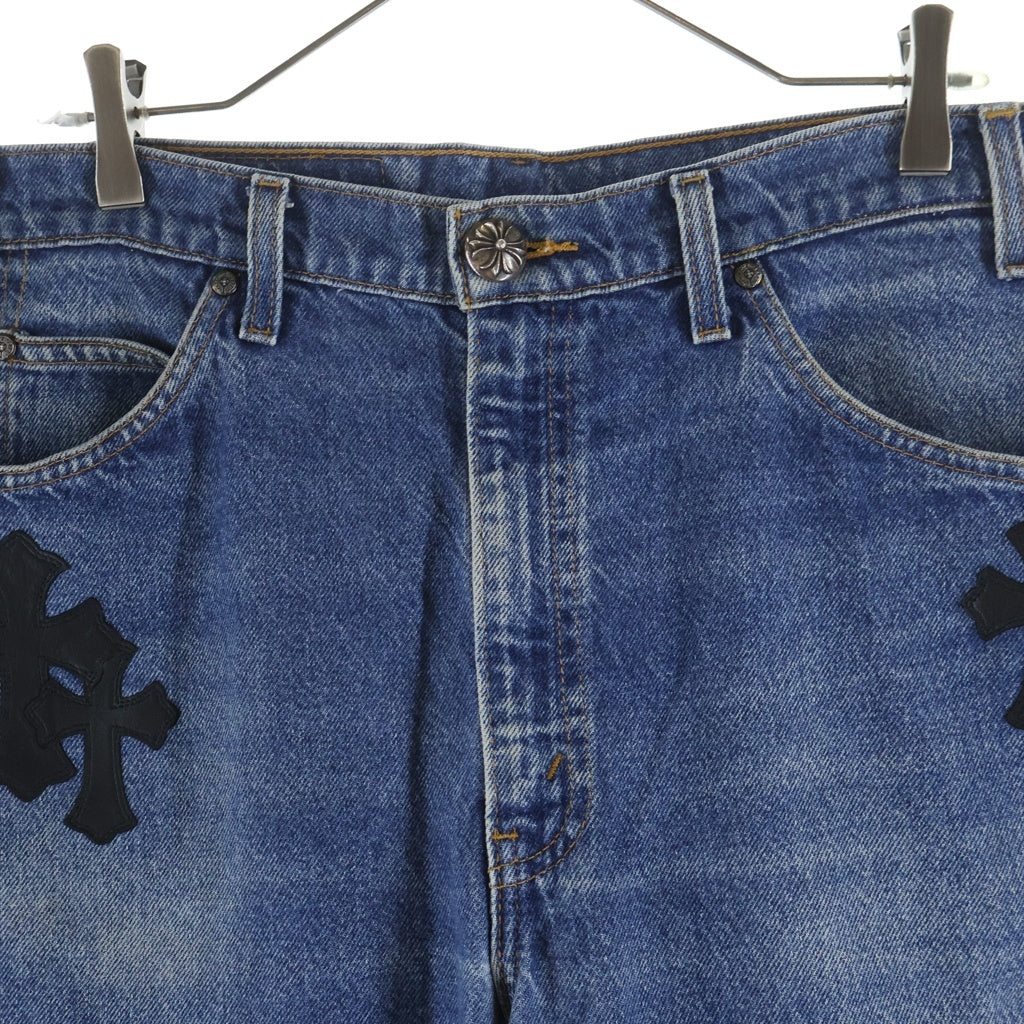 CHROME HEARTS(クロムハーツ) U VNTG JEAN BLU/ORNG TAB クロスパッチ付きウォッシュド505デニムパンツ