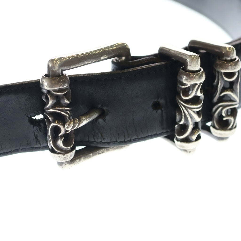 CHROME HEARTS(クロムハーツ) BLT ROLLER 3PC1.5inch 3PCローラーバックル レザーベルト シルバー BCA357