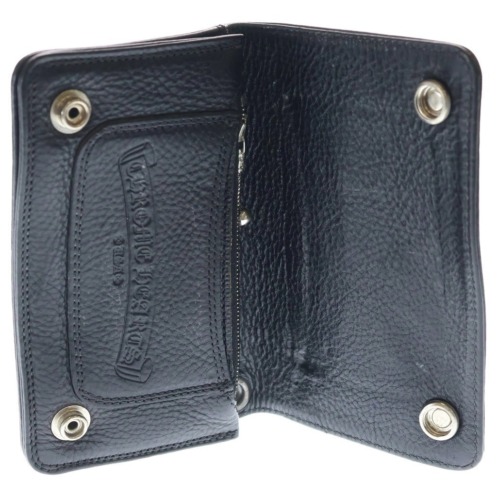 CHROME HEARTS(クロムハーツ) 1ZIP CROSS PATCH 1ジップ クロスパッチ付きクロスボタンレザーウォレット