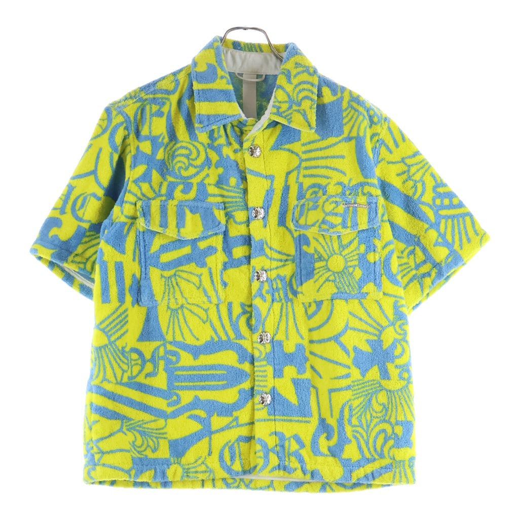 CHROME HEARTS(クロムハーツ) CRS BUTTON PILE SS SHIRT マイアミ限定 パイル生地 クロスボールボタン半袖シャツ