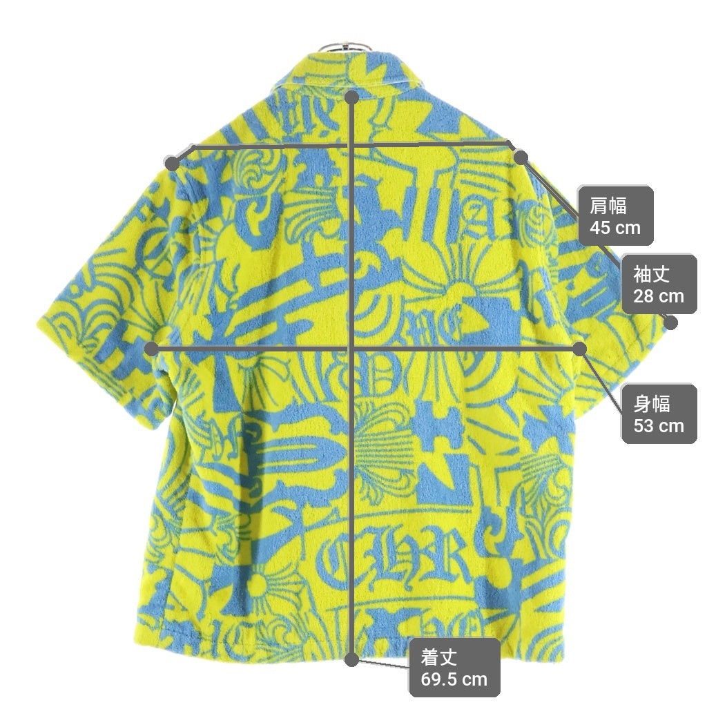 CHROME HEARTS(クロムハーツ) CRS BUTTON PILE SS SHIRT マイアミ限定 パイル生地 クロスボールボタン半袖シャツ