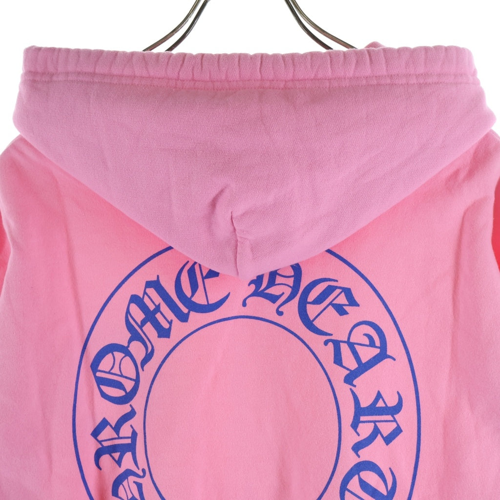 CHROME HEARTS(クロムハーツ) SWTSHRT PLVR LTD ニューヨーク限定袖フローラルバックホースシュープリントプルオーバーパーカー フーディー ピンク