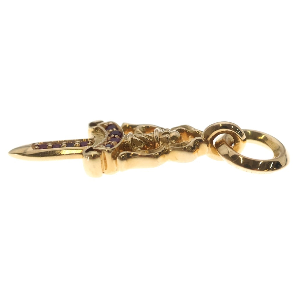 CHROME HEARTS(クロムハーツ) 22K #5DAGGER P RUBY #5ダガーチャーム PAVEルビー チャーム ゴールドネックレストップ