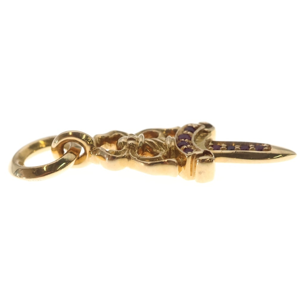 CHROME HEARTS(クロムハーツ) 22K #5DAGGER P RUBY #5ダガーチャーム PAVEルビー チャーム ゴールドネックレストップ