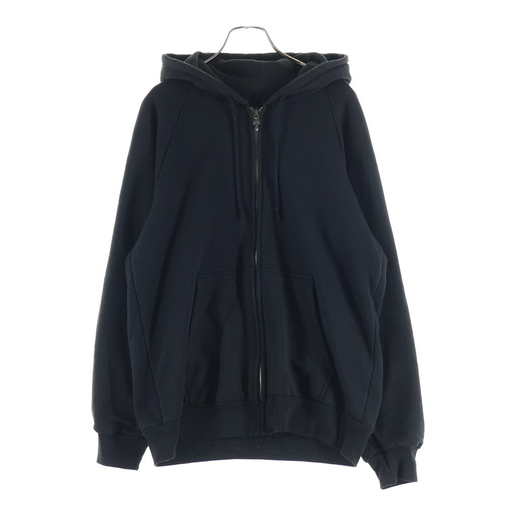 CHROME HEARTS(クロムハーツ) OLD SWTSHRT HD ZIP 袖フローラル バックホースシュープリント 裏地サーマル ジップアップパーカー ブラック