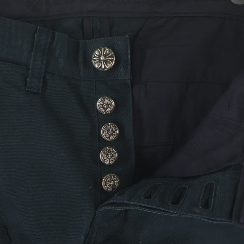 CHROME HEARTS(クロムハーツ) CHINOS CEM CRS PTCH クロスパッチ付きチノロングパンツ ブラック/レッド/ブルー