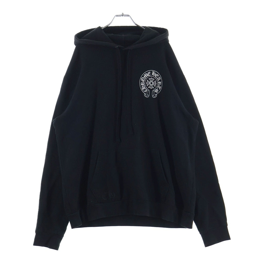 CHROME HEARTS(クロムハーツ) SWTSHRT PLVR マリブ限定 バックホースシュープリント プルオーバーパーカー ブラック