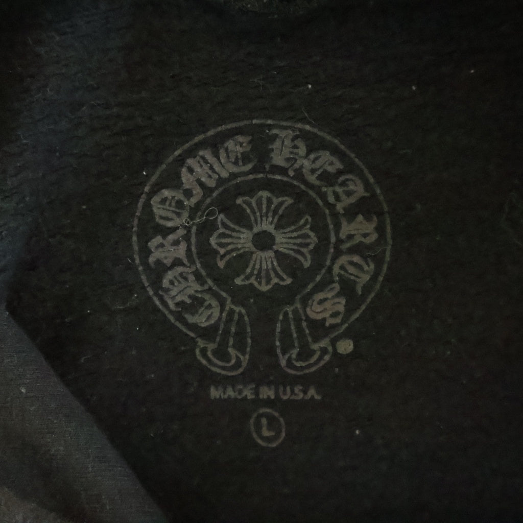 CHROME HEARTS(クロムハーツ) SWTSHRT PLVR マリブ限定 バックホースシュープリント プルオーバーパーカー ブラック