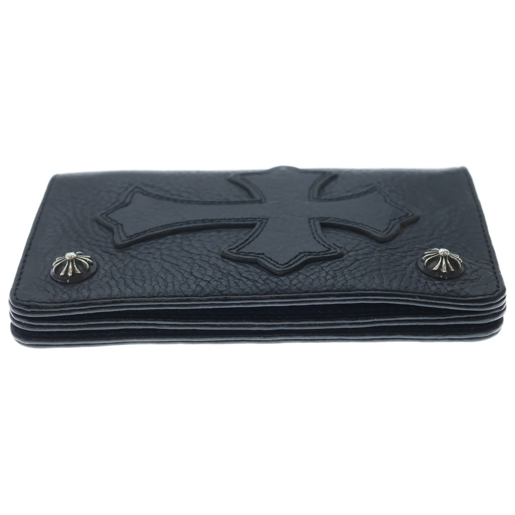 CHROME HEARTS(クロムハーツ) 1ZIP CROSS PATCH 1ジップ クロスパッチ クロスボールボタン レザーウォレット 財布 ブラック