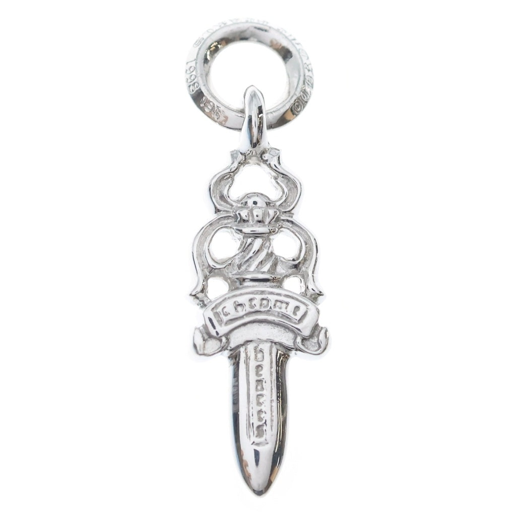 CHROME HEARTS(クロムハーツ) 18K #5DAGGER P SAP#5ダガーチャーム PAVEピンクサファイア ホワイトゴールドネックレストップ