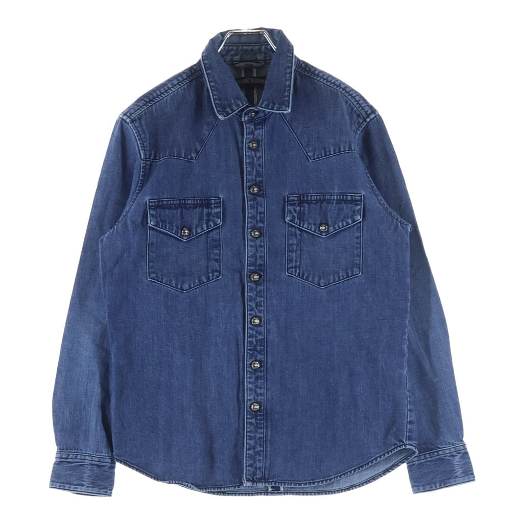 CHROME HEARTS(クロムハーツ) DENIM WESTERN 袖クロスパッチ デニム ウェスタンシャツ 長袖シャツ インディゴ