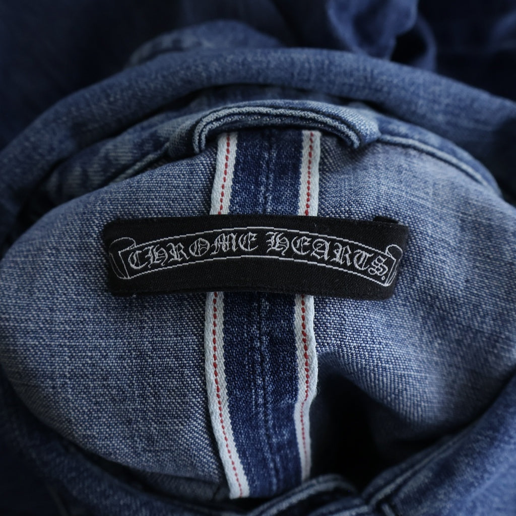 CHROME HEARTS(クロムハーツ) DENIM WESTERN 袖クロスパッチ デニム ウェスタンシャツ 長袖シャツ インディゴ