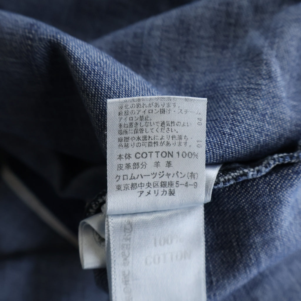 CHROME HEARTS(クロムハーツ) DENIM WESTERN 袖クロスパッチ デニム ウェスタンシャツ 長袖シャツ インディゴ