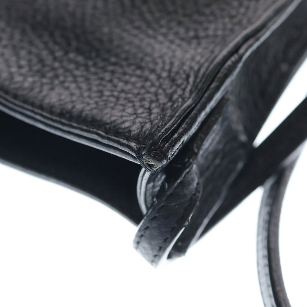 CHROME HEARTS(クロムハーツ) SQ PKT CH CRS スモールCHクロス装飾 スクエアポケット レザーショルダーバッグ ブラック
