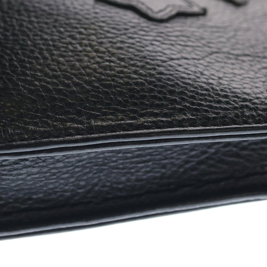 CHROME HEARTS(クロムハーツ) SQ PKT CH CRS スモールCHクロス装飾 スクエアポケット レザーショルダーバッグ ブラック