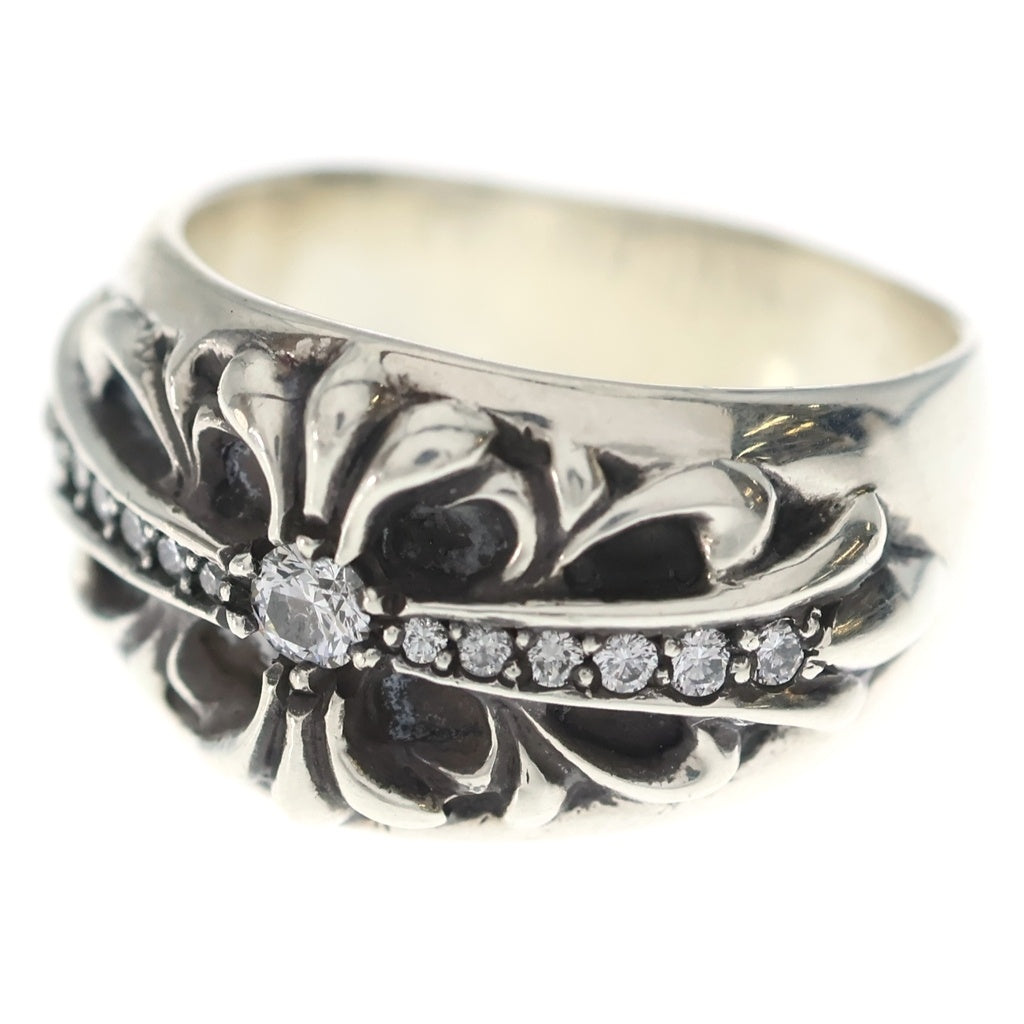 CHROME HEARTS(クロムハーツ) FLRL CRS P DMND フローラルクロスリング PAVEダイヤ シルバー