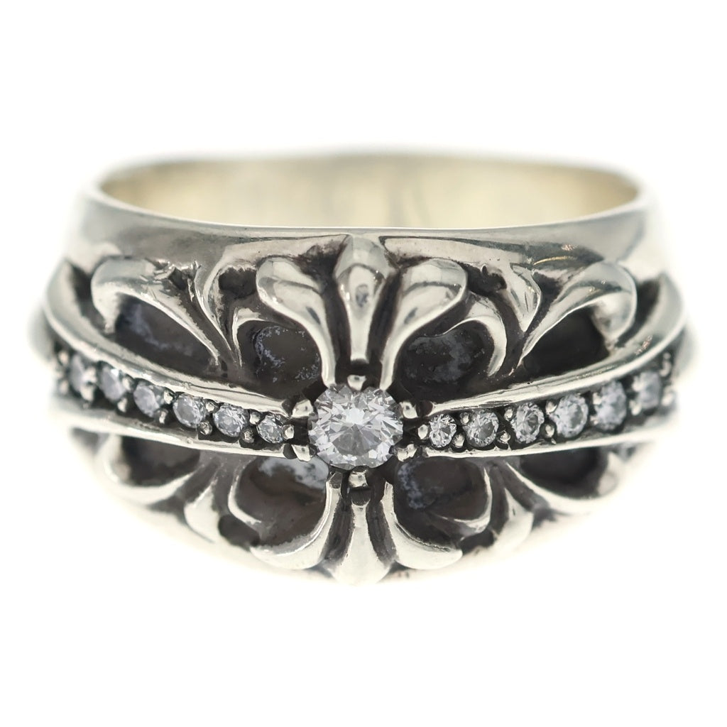CHROME HEARTS(クロムハーツ) FLRL CRS P DMND フローラルクロスリング PAVEダイヤ シルバー