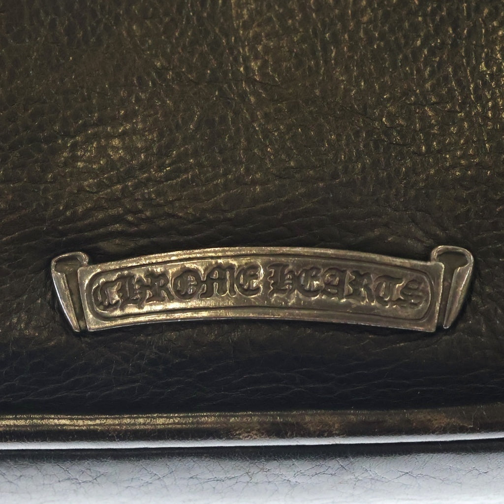 CHROME HEARTS(クロムハーツ) OLD GYM MD ジムバッグ レザークロスパッチ オールドレザーハンドバッグ ブラック レディース