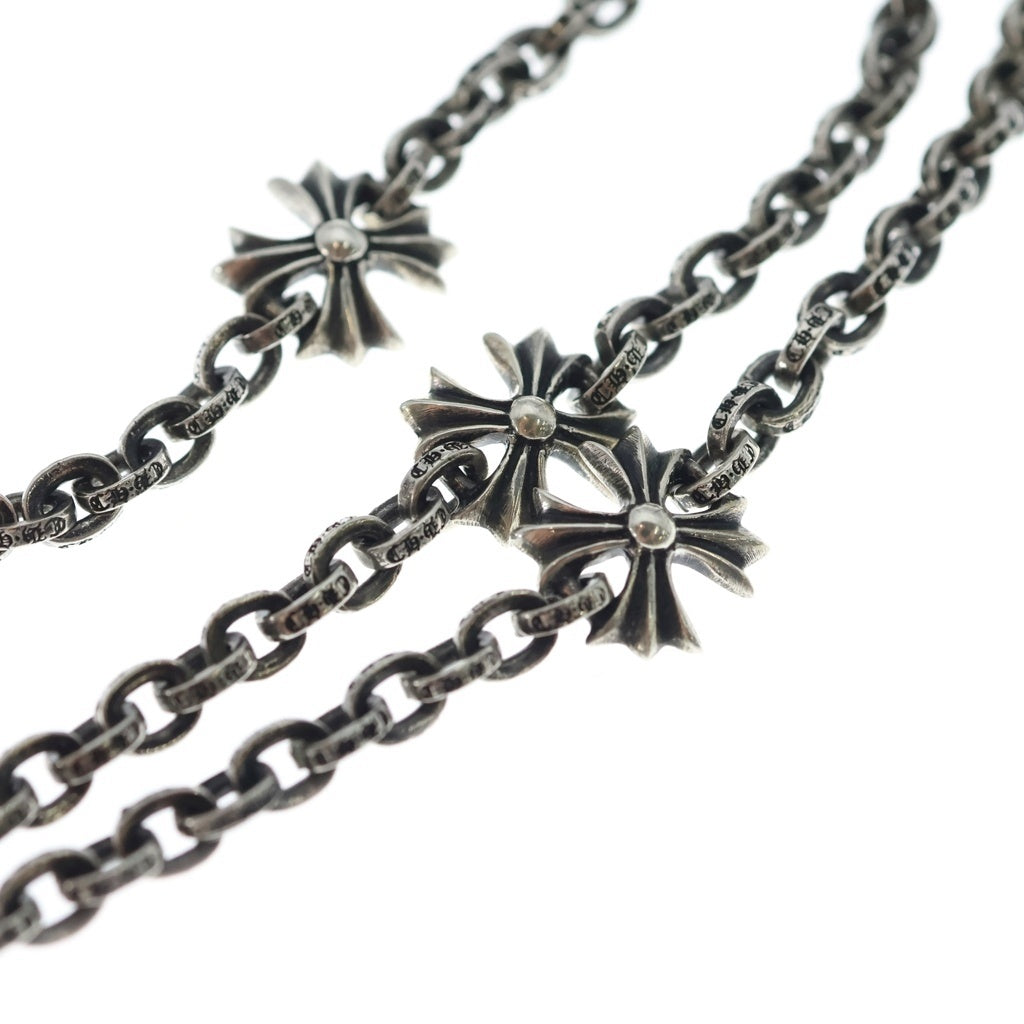 CHROME HEARTS(クロムハーツ) 3 TIER CRS/PLS P/D PAVEダイヤ/シルバーチョークチェーンネックレス