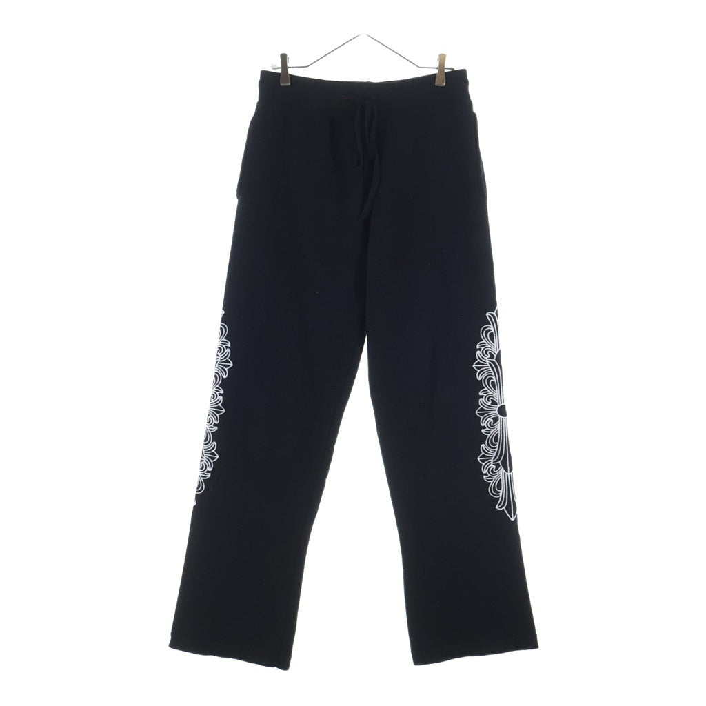 CHROME HEARTS(クロムハーツ) Y NOT フローラル刺繍カシミヤニットロングパンツ ブラック