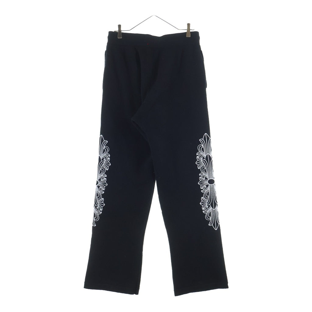 CHROME HEARTS(クロムハーツ) Y NOT フローラル刺繍カシミヤニットロングパンツ ブラック