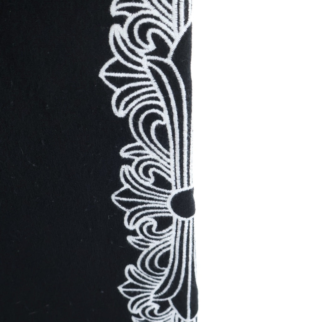 CHROME HEARTS(クロムハーツ) Y NOT フローラル刺繍カシミヤニットロングパンツ ブラック