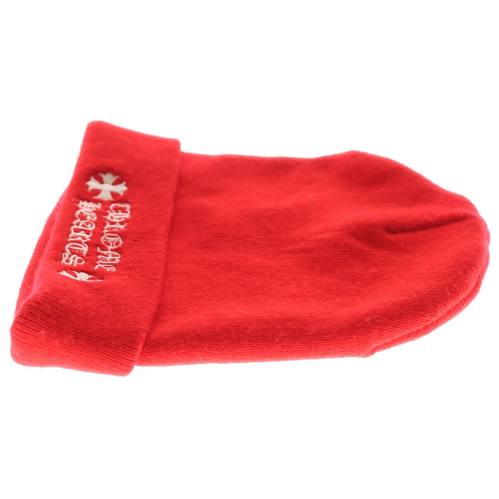 CHROME HEARTS(クロムハーツ) WATCH CAP ワッチキャップ ロゴ刺繍ビーニー ニットキャップ 帽子 レッド
