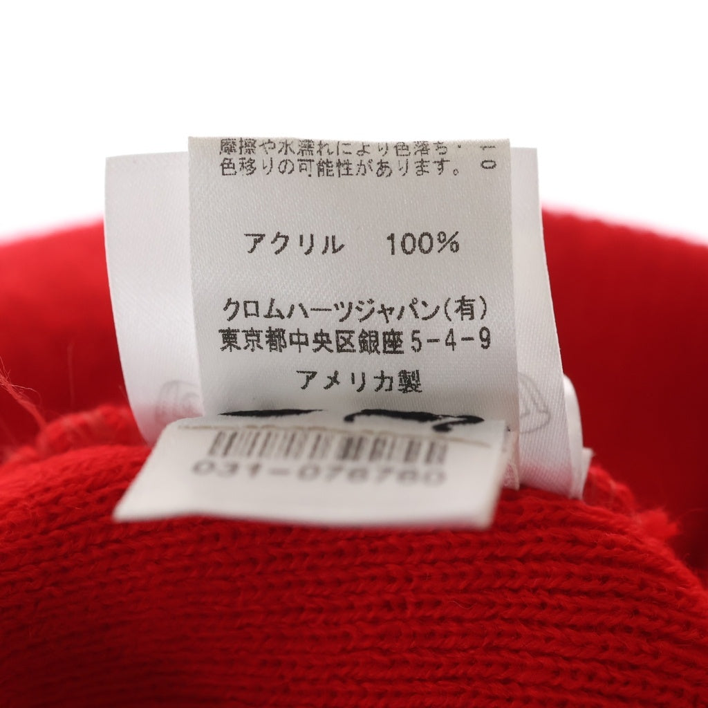 CHROME HEARTS(クロムハーツ) WATCH CAP ワッチキャップ ロゴ刺繍ビーニー ニットキャップ 帽子 レッド