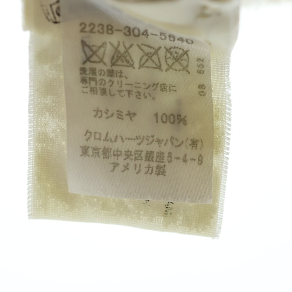 CHROME HEARTS(クロムハーツ) クロスパッチ付き カシミヤ ビーニー ニット帽 アイボリー