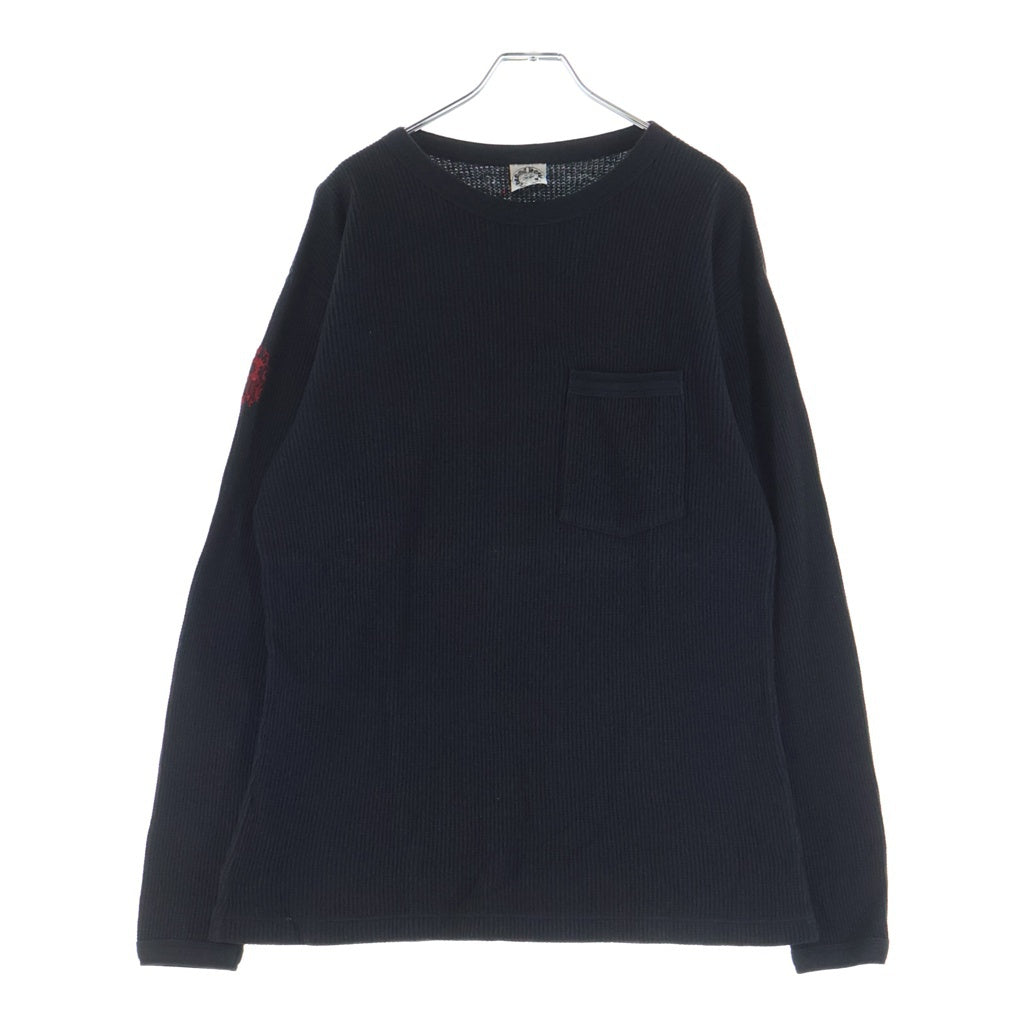 CHROME HEARTS(クロムハーツ) OLD オールド ヴァインダガー刺繍 サーマル 長袖Tシャツ ブラック/レッド
