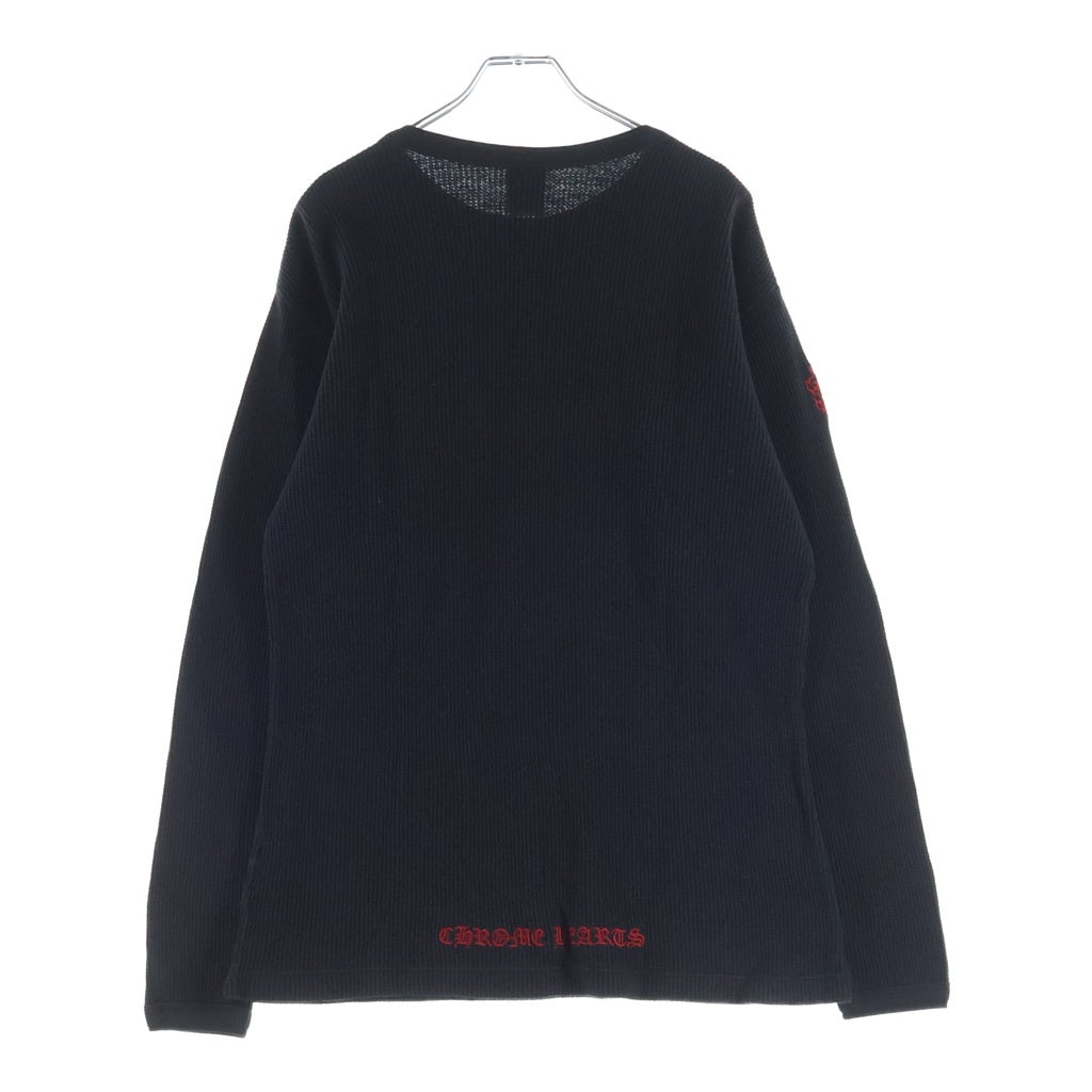 CHROME HEARTS(クロムハーツ) OLD オールド ヴァインダガー刺繍 サーマル 長袖Tシャツ ブラック/レッド