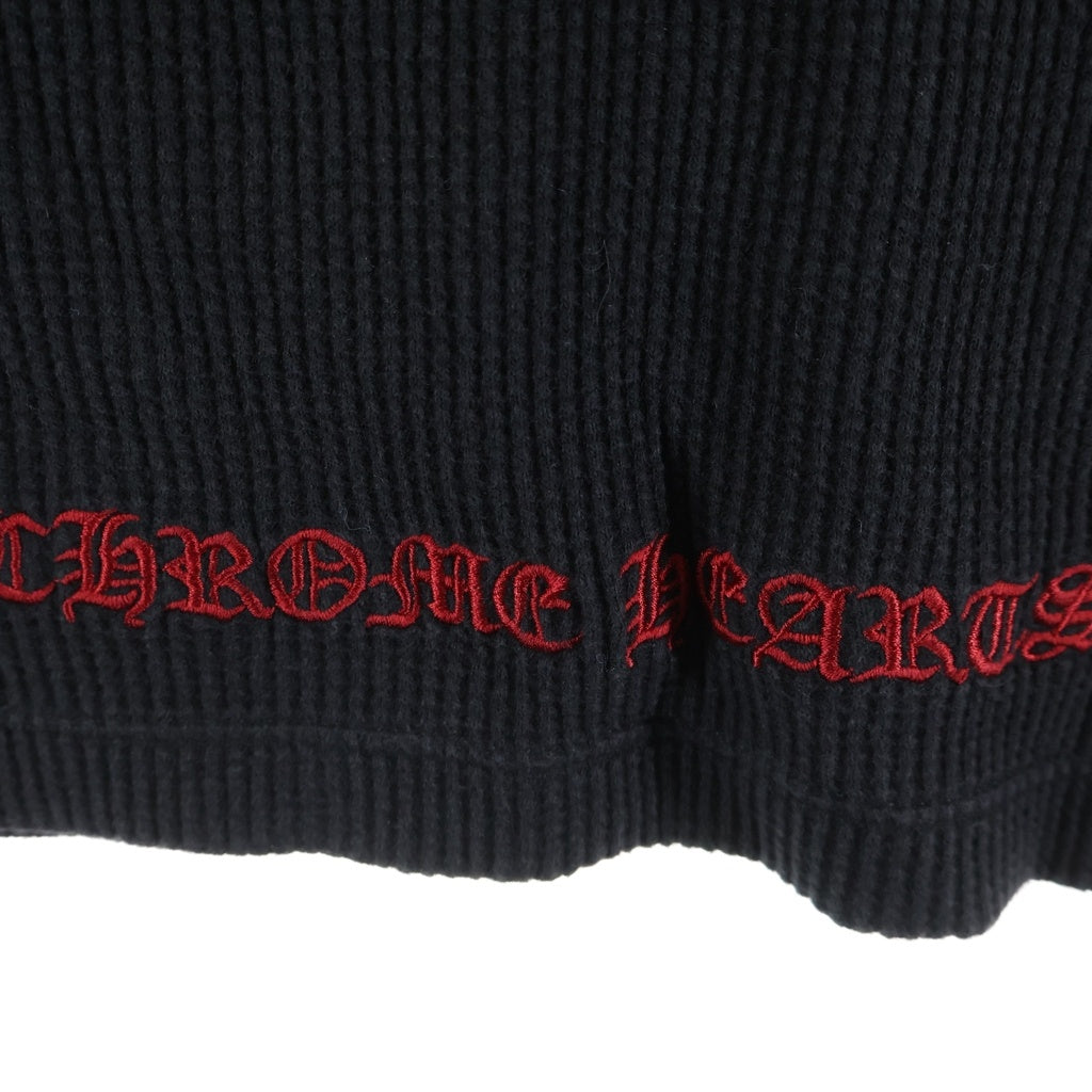 CHROME HEARTS(クロムハーツ) OLD オールド ヴァインダガー刺繍 サーマル 長袖Tシャツ ブラック/レッド