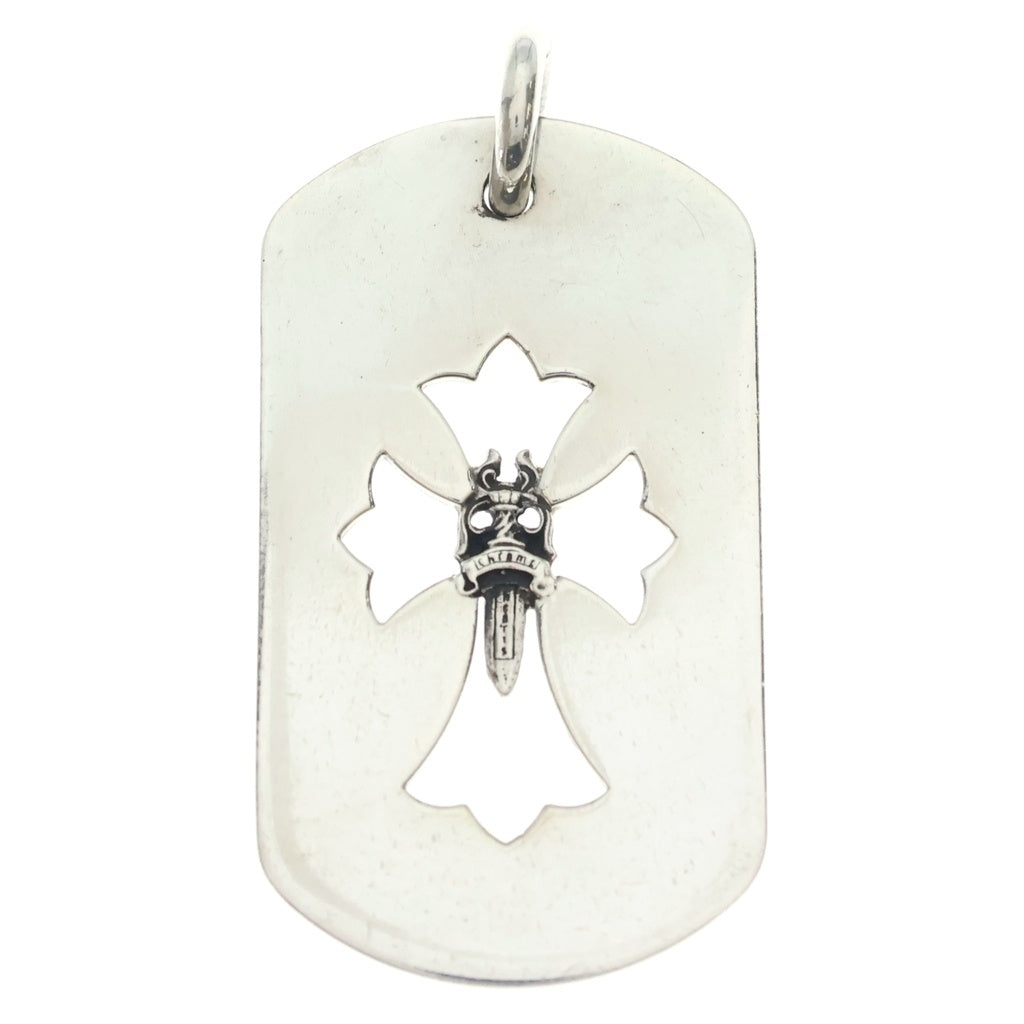 CHROME HEARTS(クロムハーツ) D TAG LRG CROSS DAGG カットアウトクロスダガー ラージドッグタグネックレストップ