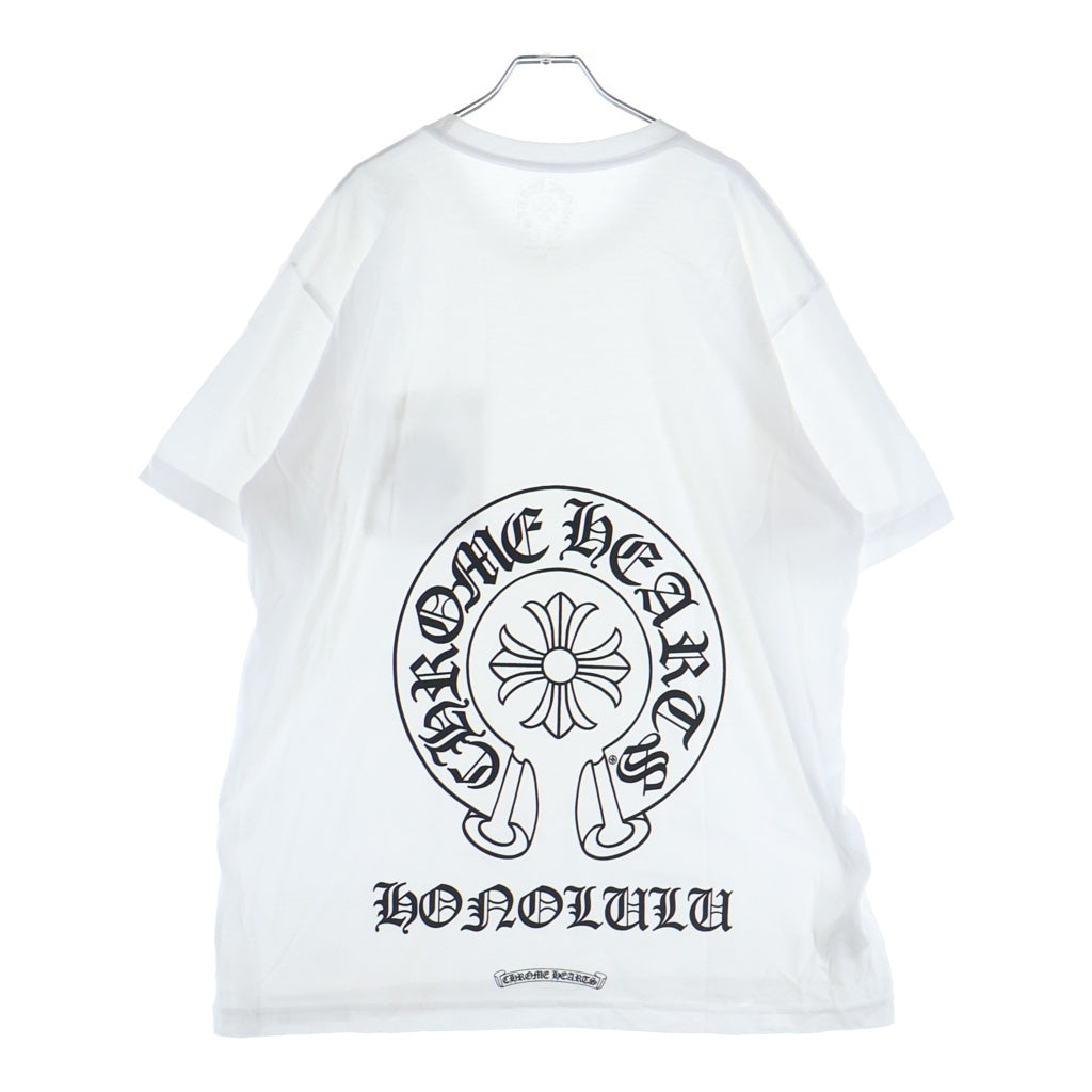 CHROME HEARTS(クロムハーツ) S/S バックホースシュー ホノルル限定 クルーネック半袖Tシャツカットソー ホワイト