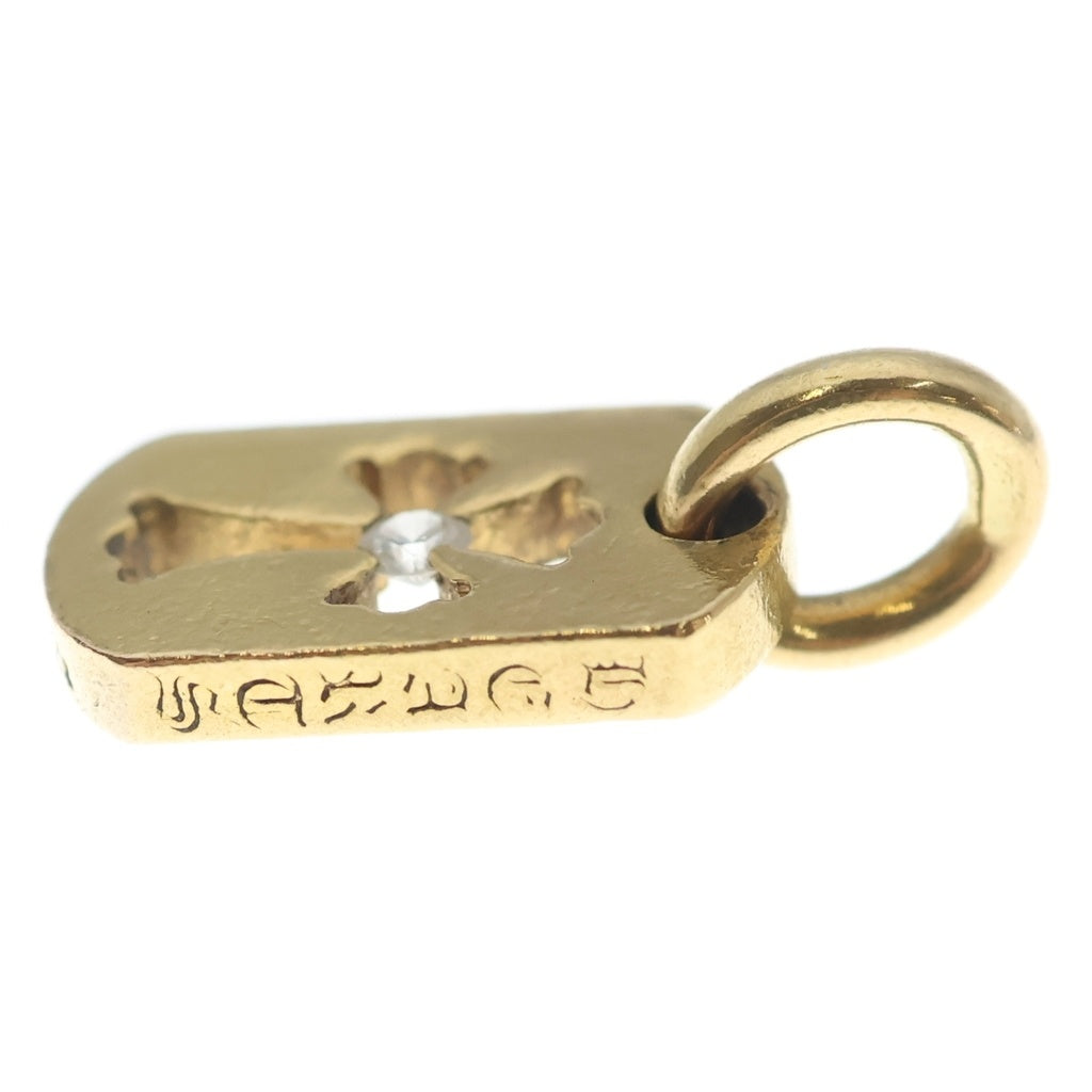 CHROME HEARTS(クロムハーツ) 22K DT TNY CO CRS 1DIA タイニーカットアウトクロス ドッグタグ 1ダイヤ ペンダントトップ ゴールド BCA039