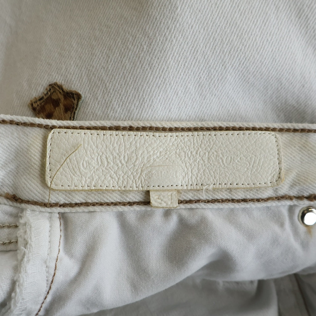 CHROME HEARTS(クロムハーツ) U VNTG JEAN WHT RED TAB クロスパッチ付きウォッシュド501デニムパンツ