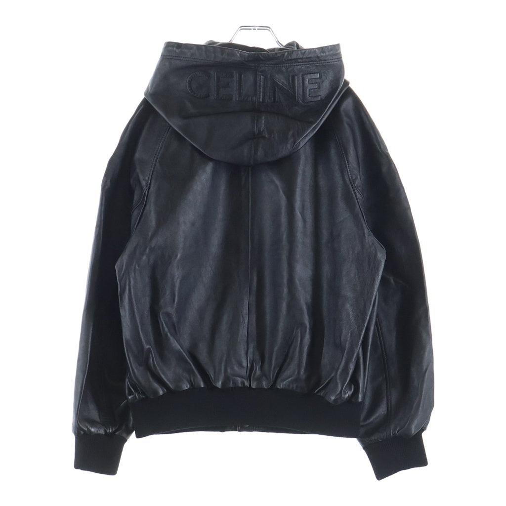 CELINE(セリーヌ) ソフトラムスキン レザー フードロゴ ジャケット