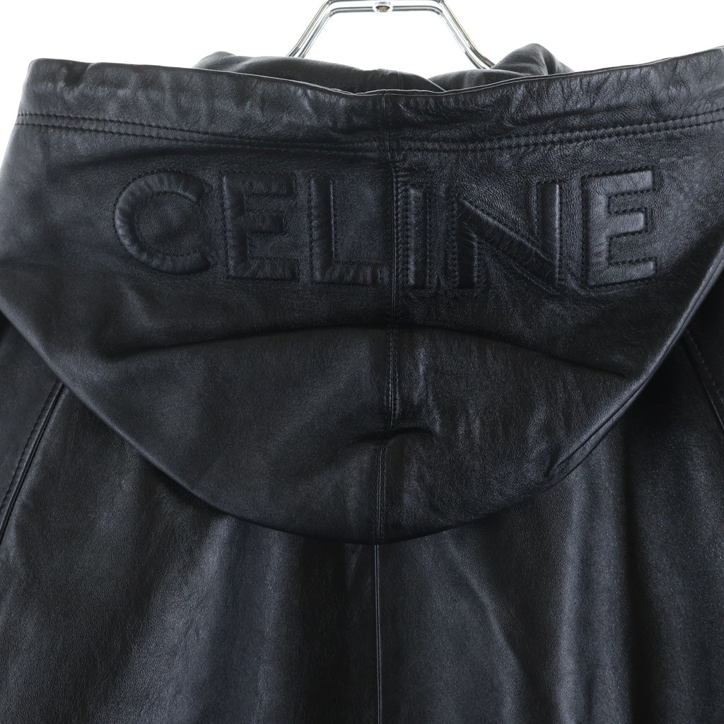 CELINE(セリーヌ) ソフトラムスキン レザー フードロゴ ジャケット