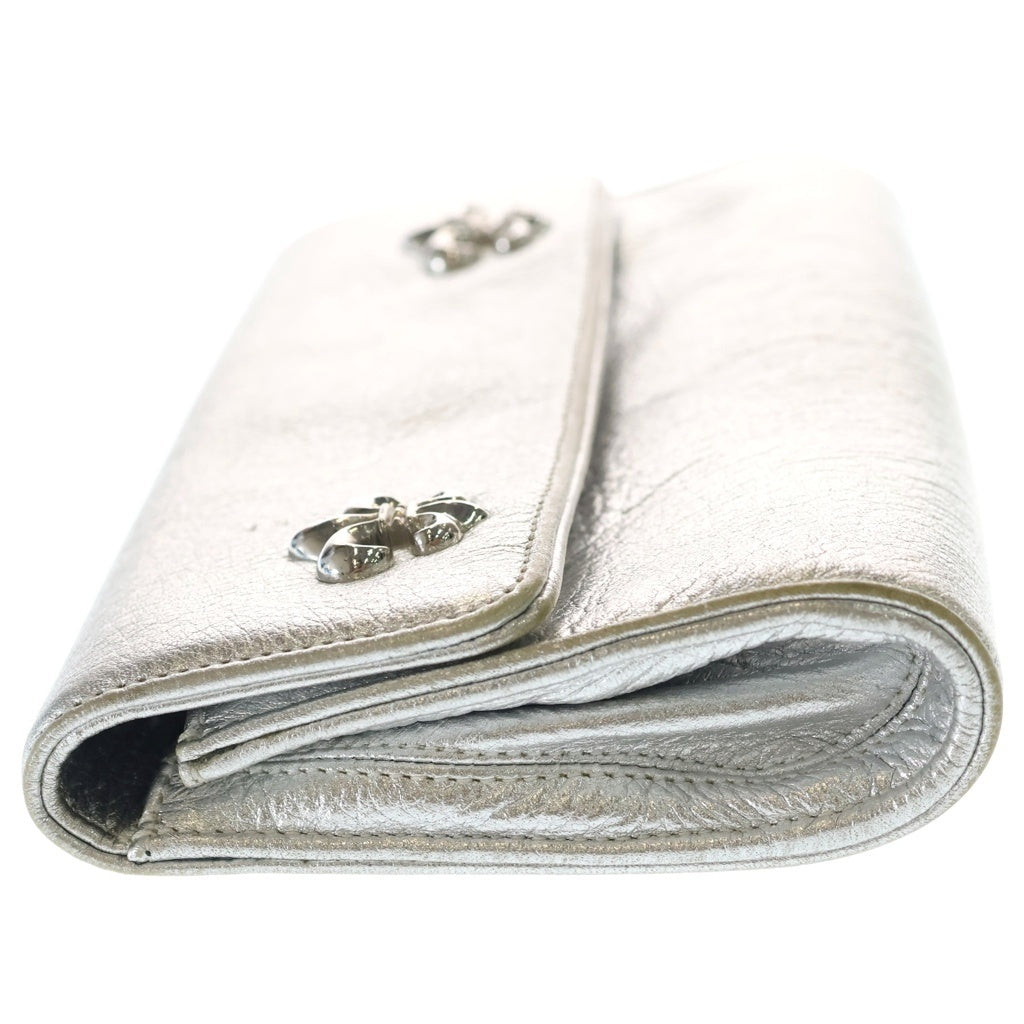 CHROME HEARTS(クロムハーツ) WAVE4 QLT 3SNP BSフレアボタン#4ウェーブレザークラッチバッグ