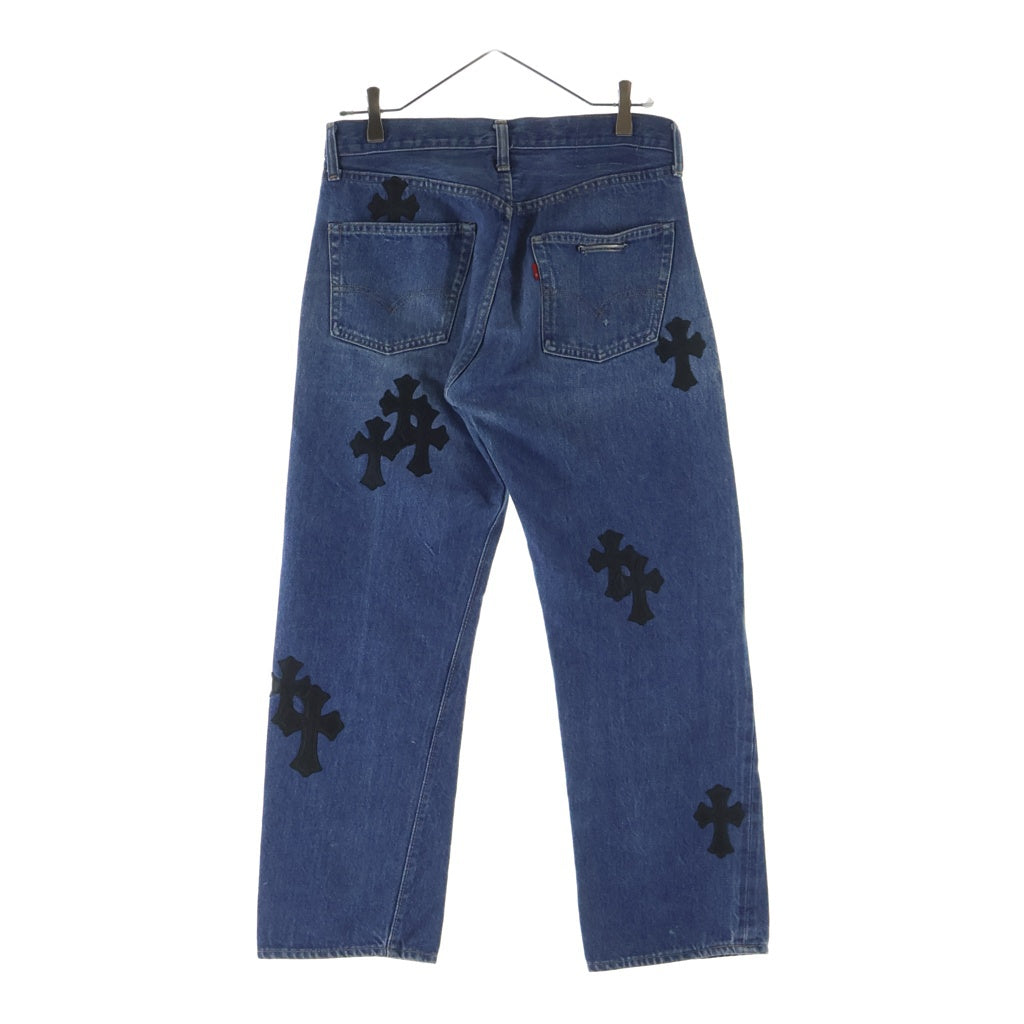 CHROME HEARTS(クロムハーツ) U VNTG JEAN BLU/RED TAB 501クロスパッチ付きウォッシュドデニムパンツ