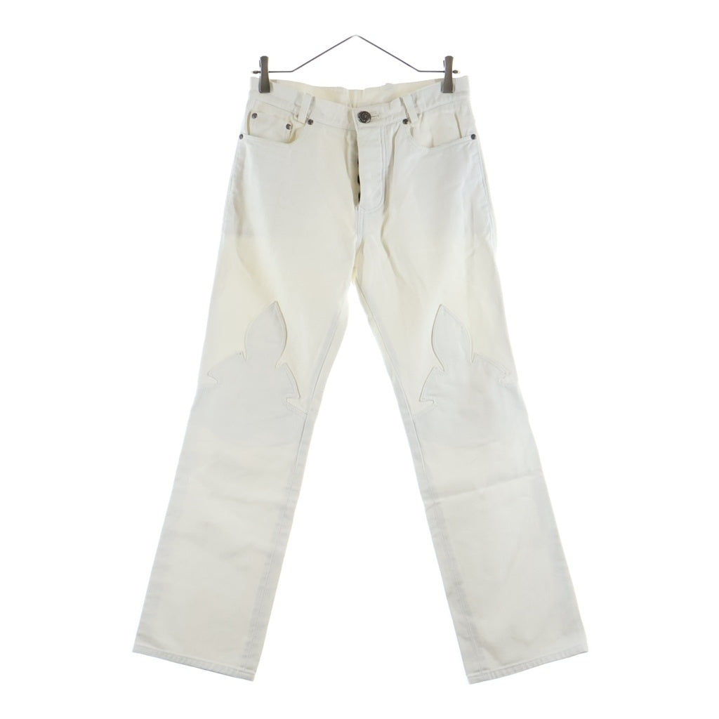 CHROME HEARTS(クロムハーツ) OLD JEAN SL FLEURKNEE フレアニーデニムパンツ ホワイト