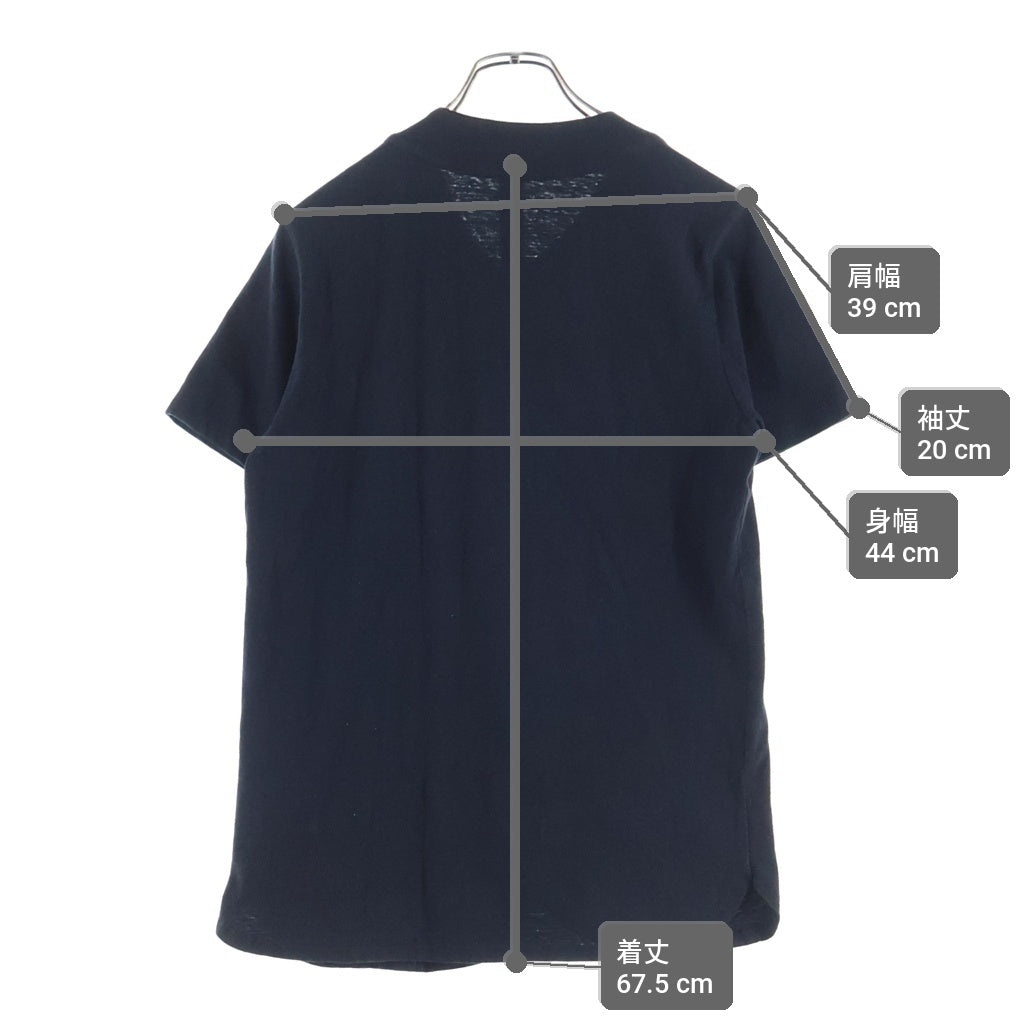 CHROME HEARTS(クロムハーツ) クロスボールボタンCHレザー付ベースボール半袖シャツ ブラック