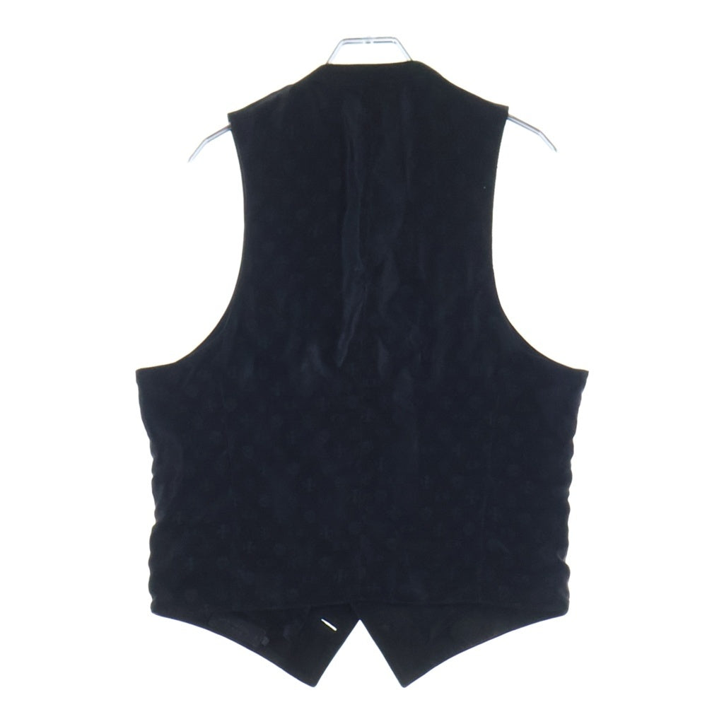CHROME HEARTS(クロムハーツ) バックシルク切替 6Bレザースエードベスト ブラック