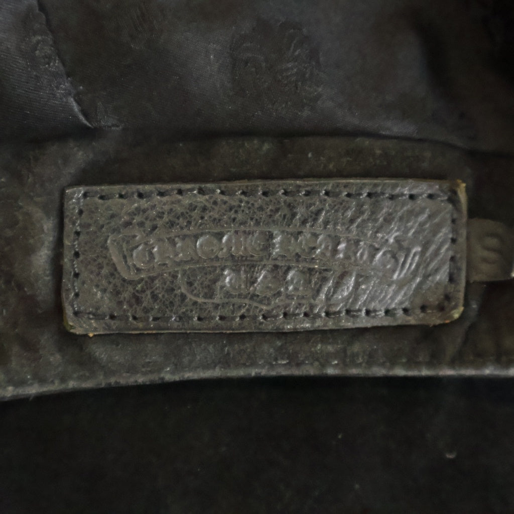 CHROME HEARTS クロムハーツ バックシルク切替 6Bレザースエードベスト ブラック CHROME HEARTS(クロムハーツ) バックシルク切替 6Bレザースエード