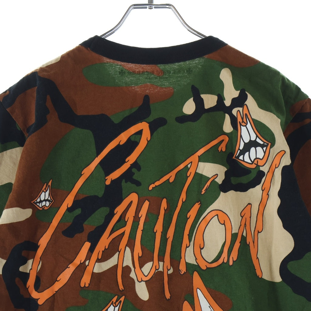 CHROME HEARTS(クロムハーツ) 22SS ×MATTY BOY PPO CAUTION マッティボーイ コーション カモ柄 プリント半袖Tシャツ カットソー カモ ブラウン