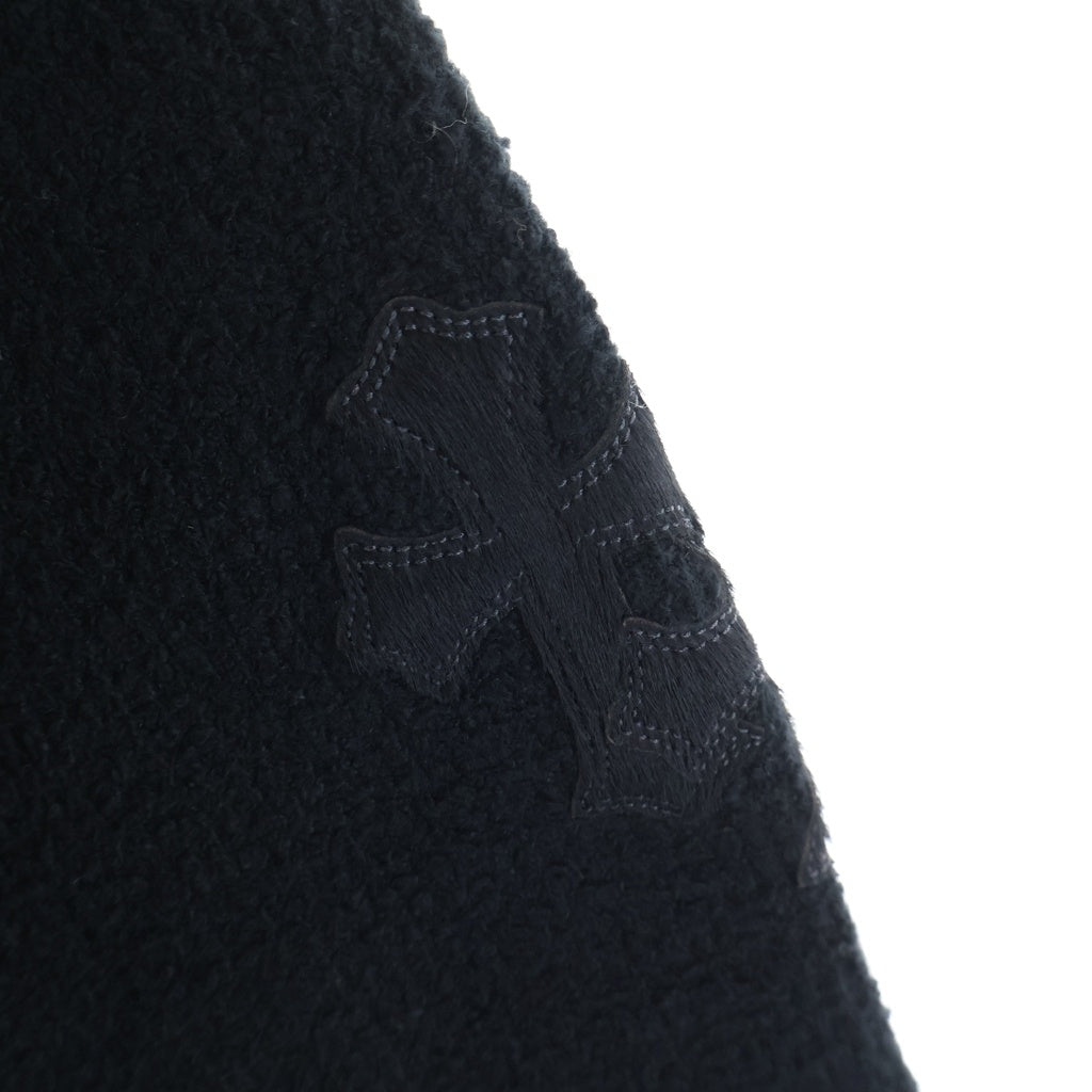 CHROME HEARTS(クロムハーツ) Y NOT Harako Leather Cross Patch Knit ハラコレザークロスパッチ ハイネックニットセーター